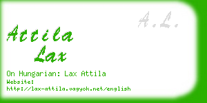 attila lax business card